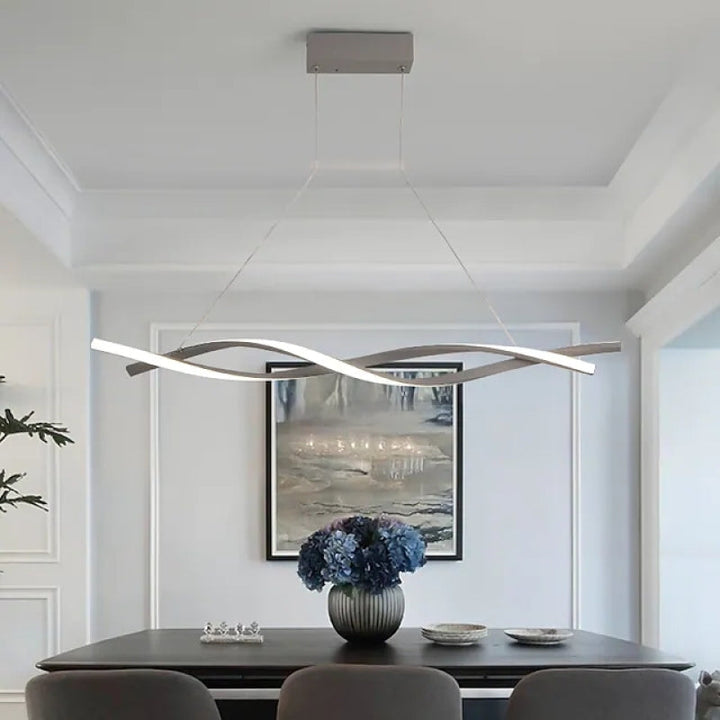 Arisha Lampada a Sospensione Metallo Nero/Grigio Curva Incrociata Moderna