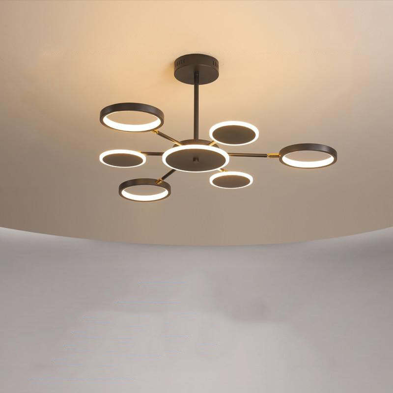 Arisha Modern LED Lampadari Geometrica Nero Metallo Acrilico Sala Studio/Soggiorno/Camera da Letto