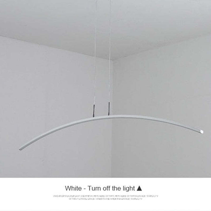 Arisha Moderna LED Curvo Lineare Lampada a Sospensione Nero/Bianco Sala da Pranzo/Soggiorno/Camera da Letto