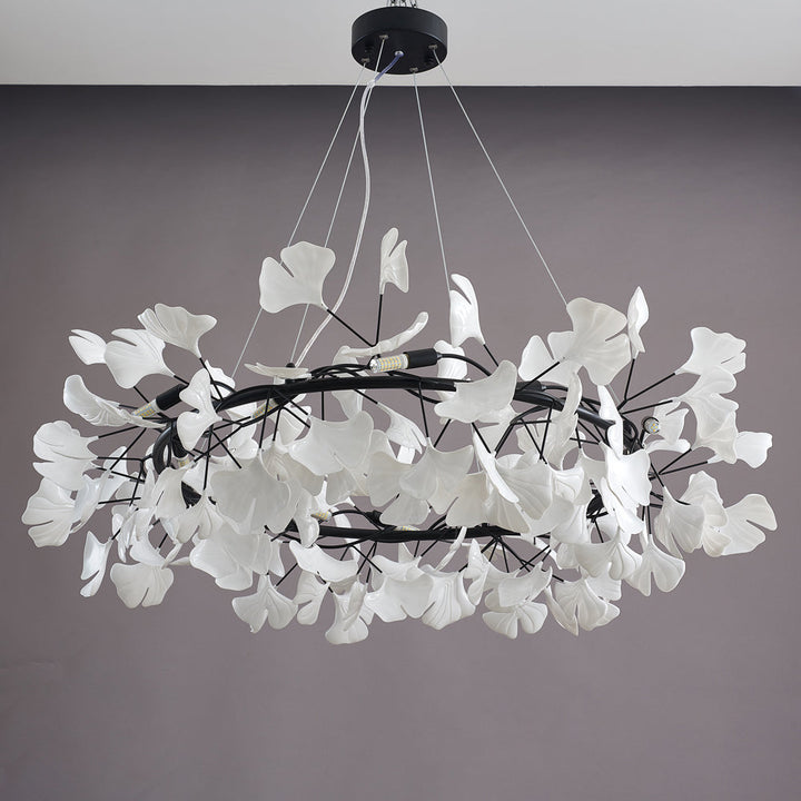 Olivia EarthenGlo Lampadario Art Deco bianco da cucina moderna, Metallo e Ceramica