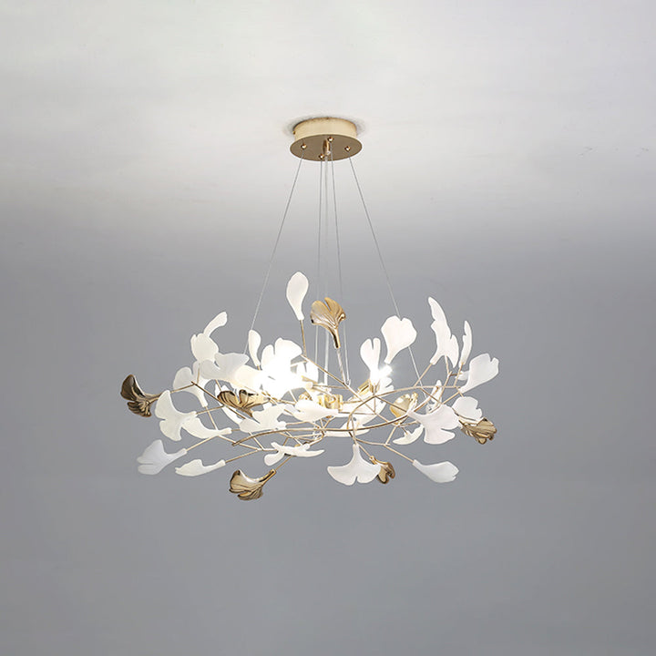 Olivia Moderne LED Lampade a Sospensione Ginkgo Biloba Metallo Oro Petalo Soggiorno/Camera da Letto