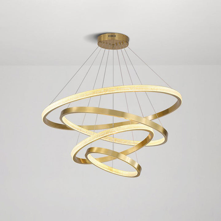 Kristy Moderna LED Lampada a Sospensione Anello Metallo Acrilico Oro/Nero